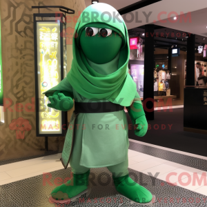 Green Ninja mascot costume...