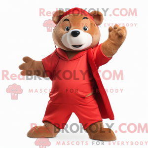 Red Bear mascot costume...