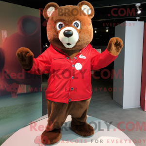 Red Bear mascot costume...