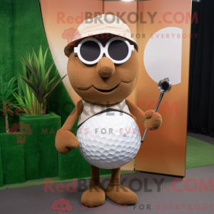 Brown Golf Ball mascot...