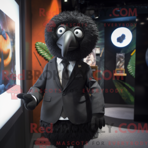 Sort Kiwi maskot kostume...