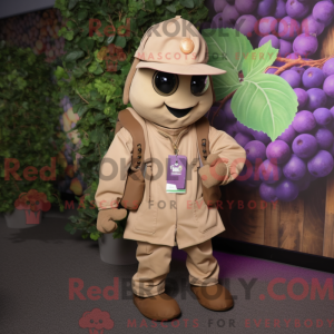 Tan Grape maskot kostume...