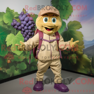 Tan Grape mascot costume...