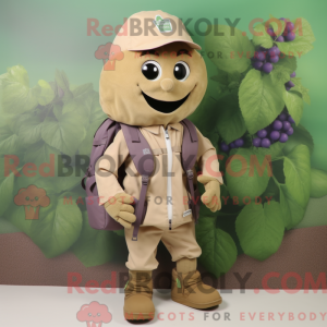 Tan Grape mascot costume...