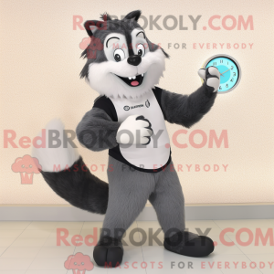 Grå Skunk maskot kostume...