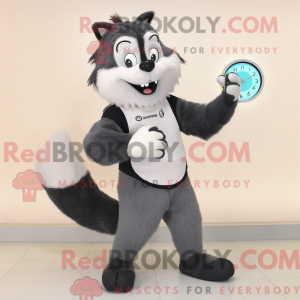 Gray Skunk mascot costume...