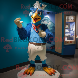 Blue Roosters mascot...