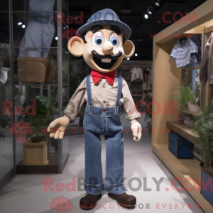 Tan Mime maskot kostume...