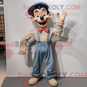 Tan Mime maskot kostume...
