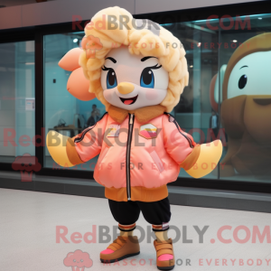 Peach Cod mascot costume...