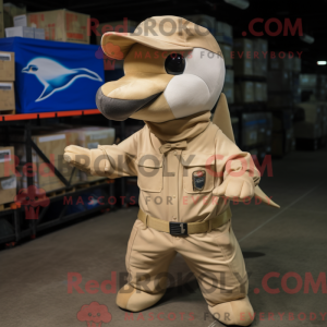 Beige Dolphin mascot...