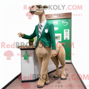 Green Camel mascot costume...