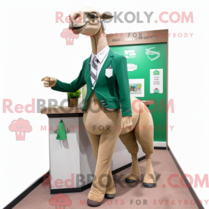 Grøn Camel maskot kostume...