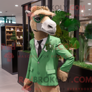 Green Camel mascot costume...