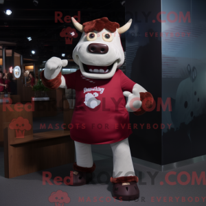 Maroon Cow-maskotdraktfigur...