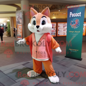 Peach Bobcat mascot costume...
