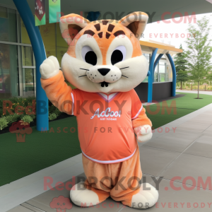 Peach Bobcat mascot costume...