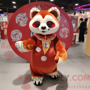 Cream Red Panda mascot...