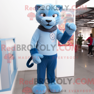 Sky Blue Panther maskot...