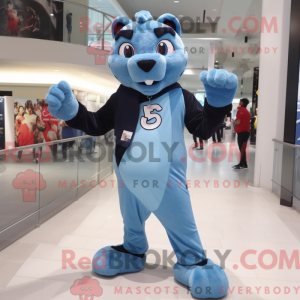 Sky Blue Panther maskotka w...