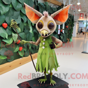 Olive Fruit Bat Maskottchen...
