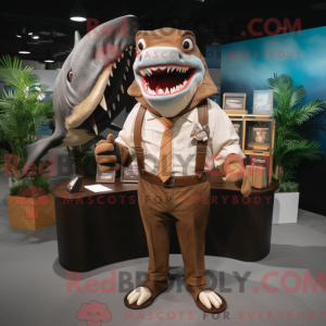 Brun Megalodon maskot...