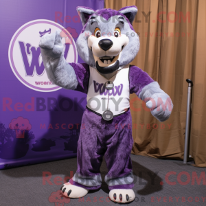 Purple Say Wolf mascot...