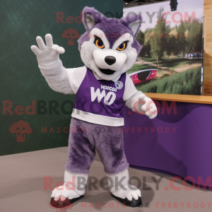 Purple Say Wolf mascot...