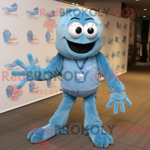 Cyan Spider mascot costume...