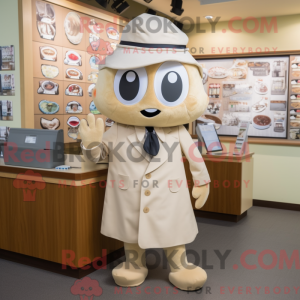 Beige Sushi mascot costume...