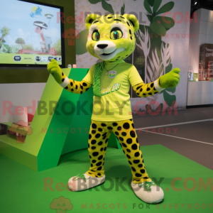 Lime Green Cheetah mascot...
