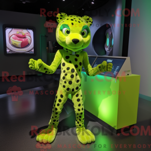 Limegrøn gepard maskot...