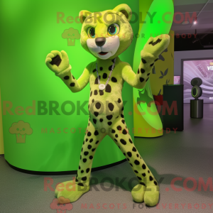 Lime Green Cheetah mascot...