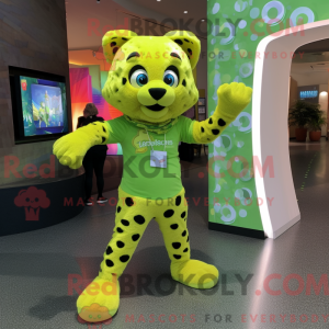 Lime Green Cheetah mascot...