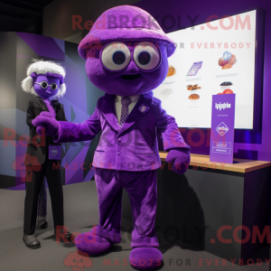 Personaggio mascotte viola...