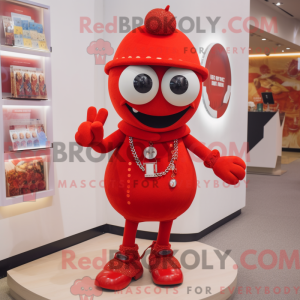 Red Pendant mascot costume...