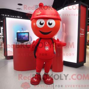 Red Pendant mascot costume...