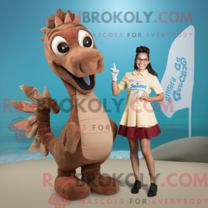 Brown Seahorse mascot...