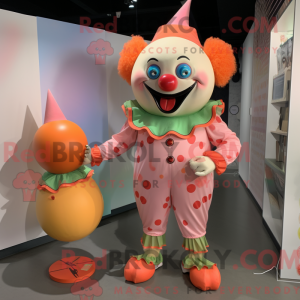 Peach Evil Clown mascot...