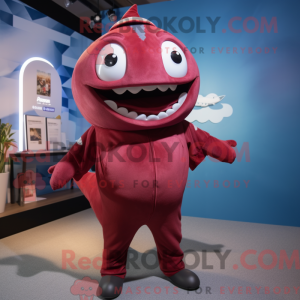 Maroon Tuna maskot kostume...