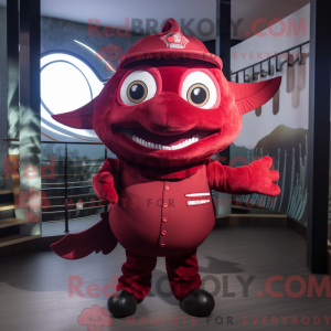 Maroon Tuna maskot kostume...