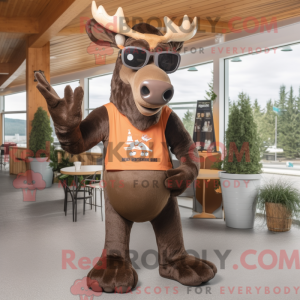Brown Moose mascottekostuum...