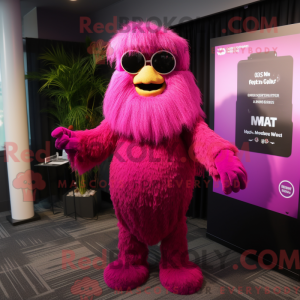 Magenta Sasquatch maskot...
