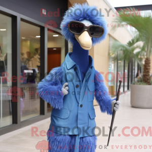 Blå struds maskot kostume...