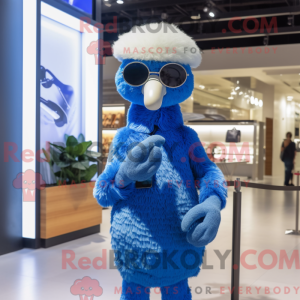 Blue Ostrich mascot costume...