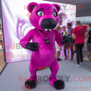 Magenta Panther mascot...