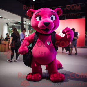 Magenta Panther Maskottchen...