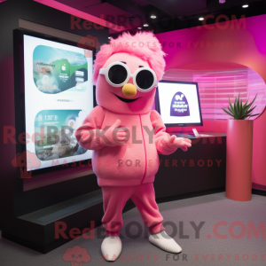 Rosa Kiwi-maskotdraktfigur...