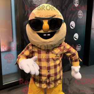Gold Rugby Ball mascot...