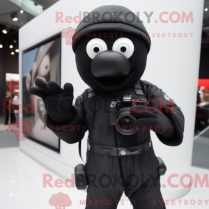 Black Camera mascot costume...